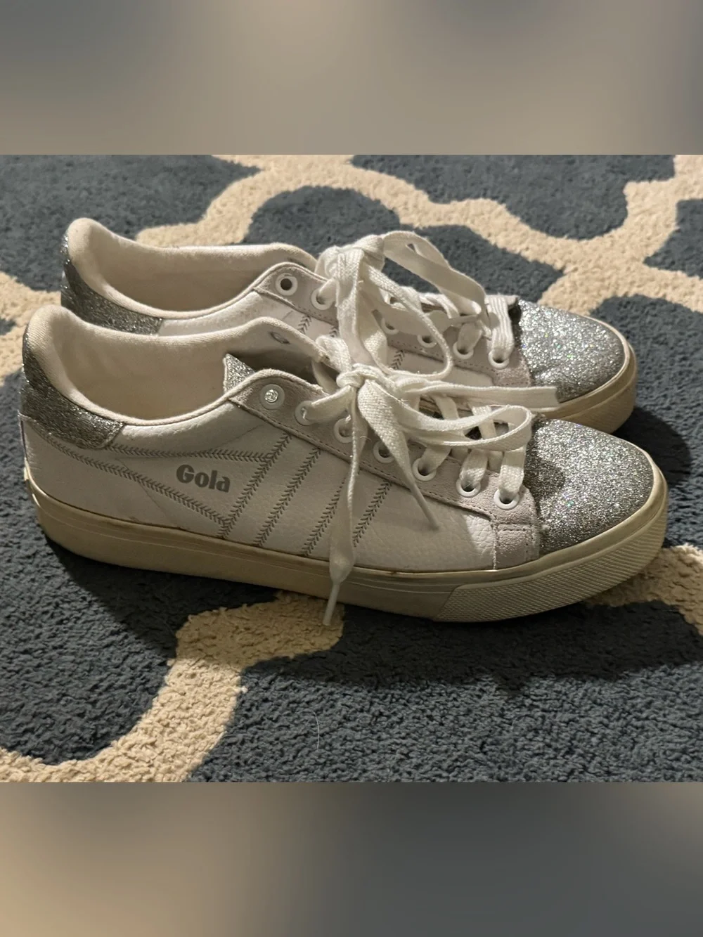 Gola Women’s Low-Top Sneakers in White with Tan Soles